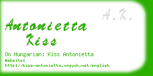 antonietta kiss business card